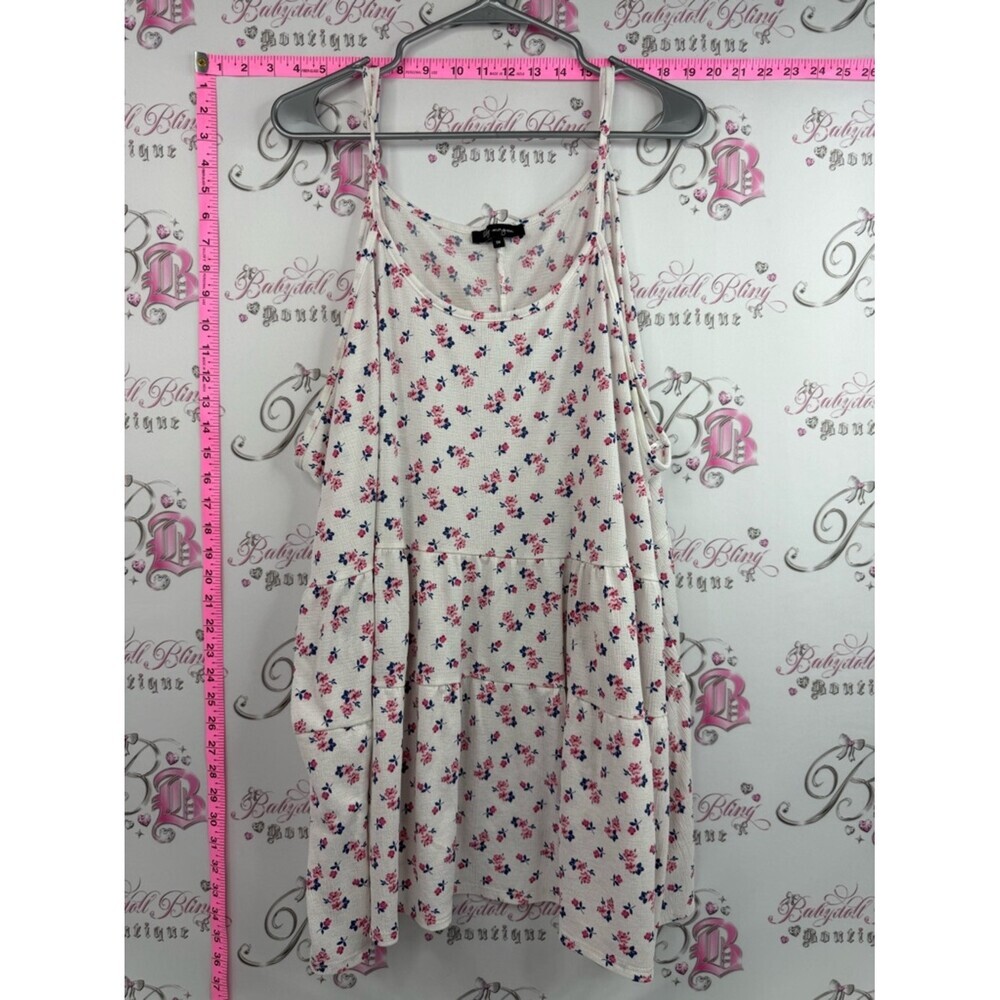 Lily Morgan Women’s Floral Midi Dress with a cream background Pink,Blue Accents